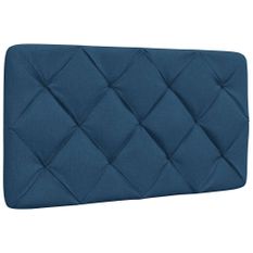 Coussin de tête de lit bleu 90 cm tissu