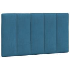 Coussin de tête de lit bleu 90 cm velours