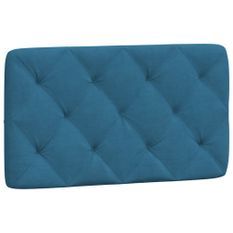Coussin de tête de lit bleu 90 cm velours