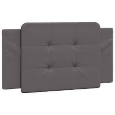 Coussin de tête de lit gris 100 cm similicuir