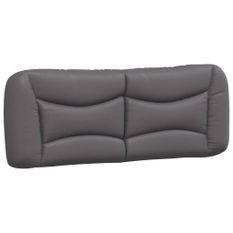 Coussin de tête de lit gris 120 cm similicuir
