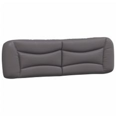 Coussin de tête de lit gris 180 cm similicuir