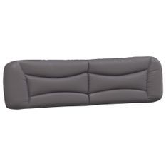 Coussin de tête de lit gris 200 cm similicuir