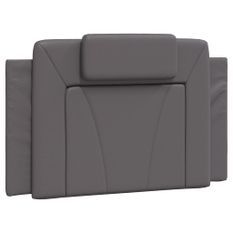 Coussin de tête de lit gris 80 cm similicuir