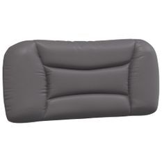 Coussin de tête de lit gris 80 cm similicuir