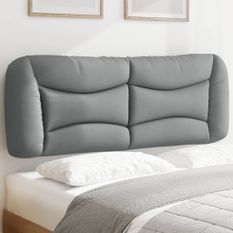 Coussin de tête de lit gris clair 120 cm tissu