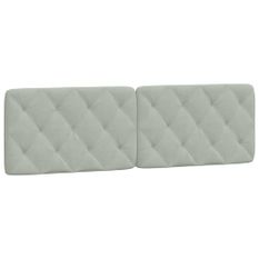 Coussin de tête de lit gris clair 160 cm velours