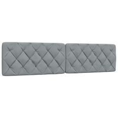 Coussin de tête de lit gris clair 200 cm tissu