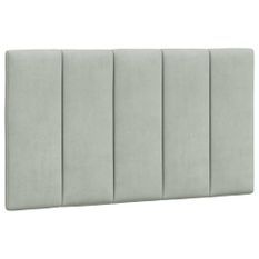 Coussin de tête de lit gris clair 80 cm velours