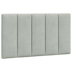 Coussin de tête de lit gris clair 90 cm velours