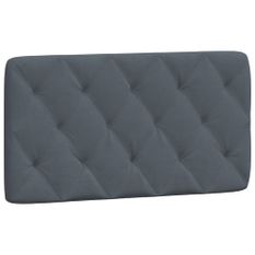 Coussin de tête de lit gris foncé 100 cm velours