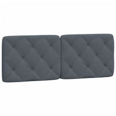 Coussin de tête de lit gris foncé 140 cm velours