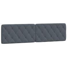 Coussin de tête de lit gris foncé 200 cm velours