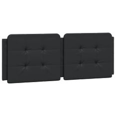 Coussin de tête de lit noir 120 cm similicuir