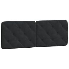 Coussin de tête de lit noir 120 cm velours