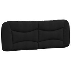 Coussin de tête de lit noir 140 cm tissu