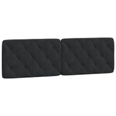 Coussin de tête de lit noir 160 cm velours