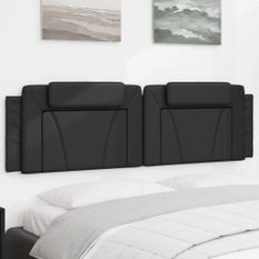 Coussin de tête de lit noir 180 cm similicuir