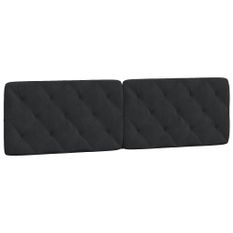 Coussin de tête de lit noir 180 cm velours