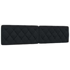 Coussin de tête de lit noir 200 cm tissu