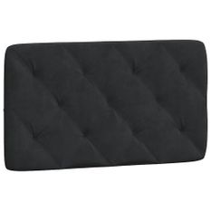 Coussin de tête de lit noir 80 cm velours