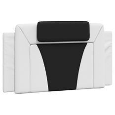 Coussin de tête de lit noir et blanc 100 cm similicuir