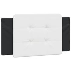 Coussin de tête de lit noir et blanc 100 cm similicuir