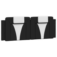 Coussin de tête de lit noir et blanc 120 cm similicuir