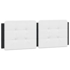 Coussin de tête de lit noir et blanc 120 cm similicuir