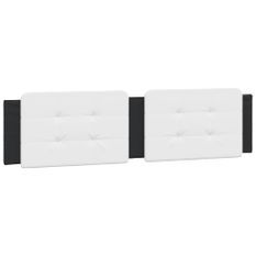 Coussin de tête de lit noir et blanc 200 cm similicuir
