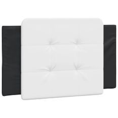 Coussin de tête de lit noir et blanc 80 cm similicuir