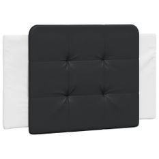 Coussin de tête de lit noir et blanc 80 cm similicuir