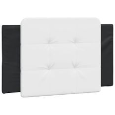 Coussin de tête de lit noir et blanc 90 cm similicuir