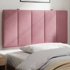 Coussin de tête de lit rose 100 cm velours