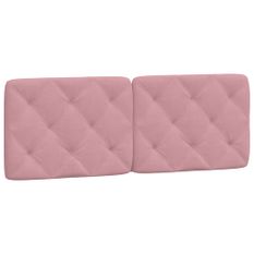 Coussin de tête de lit rose 120 cm velours