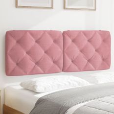 Coussin de tête de lit rose 120 cm velours