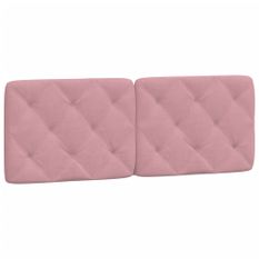 Coussin de tête de lit rose 140 cm velours