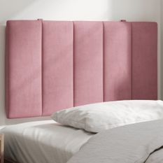Coussin de tête de lit rose 80 cm velours