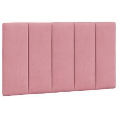 Coussin de tête de lit rose 80 cm velours