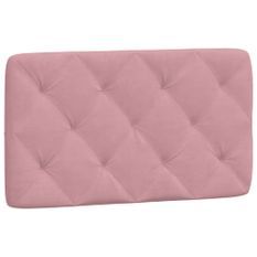 Coussin de tête de lit rose 80 cm velours