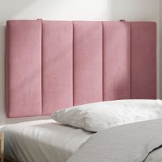 Coussin de tête de lit rose 90 cm velours