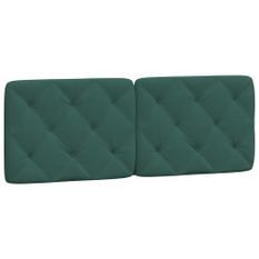 Coussin de tête de lit vert foncé 120 cm velours