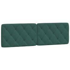 Coussin de tête de lit vert foncé 160 cm velours