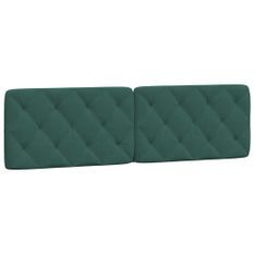 Coussin de tête de lit vert foncé 180 cm velours