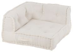 Coussin siège d'angle coton blanc Linah 75 x 79 x 46 cm
