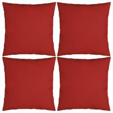 Coussins décoratifs 4 pcs rouge 50x50 cm tissu