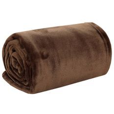 Couverture marron cacao 130x170 cm polyester