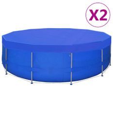 Couvertures de piscine 2 pcs PE Ronde 460 cm 90 g/m²