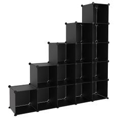 Cubes de rangement 15 pcs Noir PP