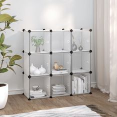 Cubes de rangement 9 pcs avec portes Transparent PP